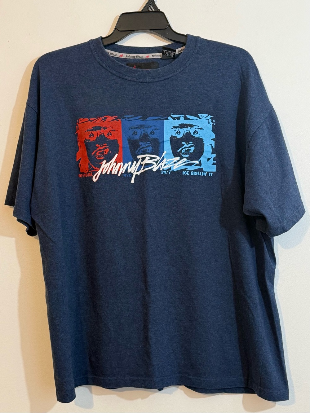 Vintage Johnny Blaze NYC Graphic Tee XL – Ice Grillin’ 90s Hip Hop Streetwear